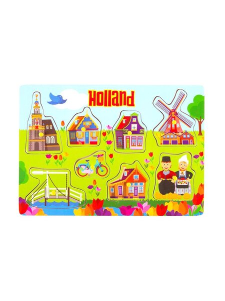 Hölzernen Puzzlespielbrett Tulpe Design Holland