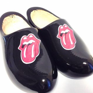 wooden shoes with logo