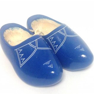 Blue children's wooden shoes with stripes