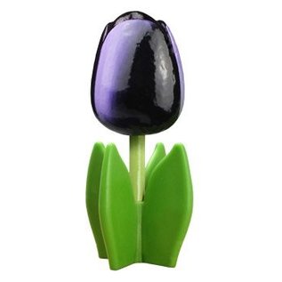 Dark purple wooden tulip on leaf