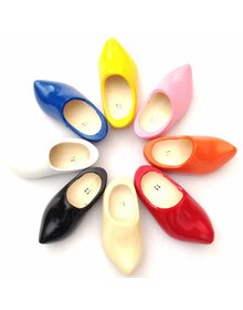 Colored children's wooden shoes with pointed nose