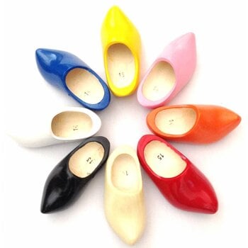 Colored wooden shoes pointed
