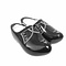  Schwarze Holzschuhe mit Streiffen