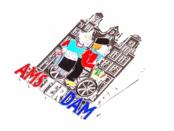Magnet Clip Amsterdam Kanal mit Fahrrad Zinn