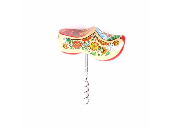 souvenir klompjes uitgevoerd als een kurkentrekker rode zool