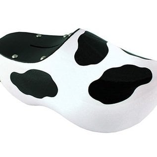 Money box clog white with cow spots