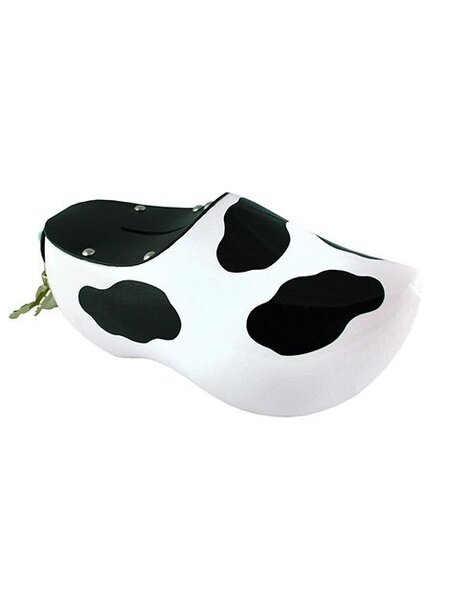 Money box clog white with cow spots