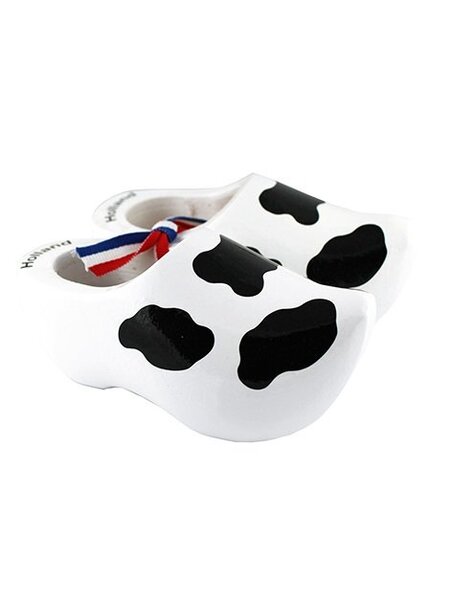 White souvenirs clogs Cow 8 cm