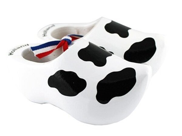 Weiße Souvenirs Clog Kuh 8 cm