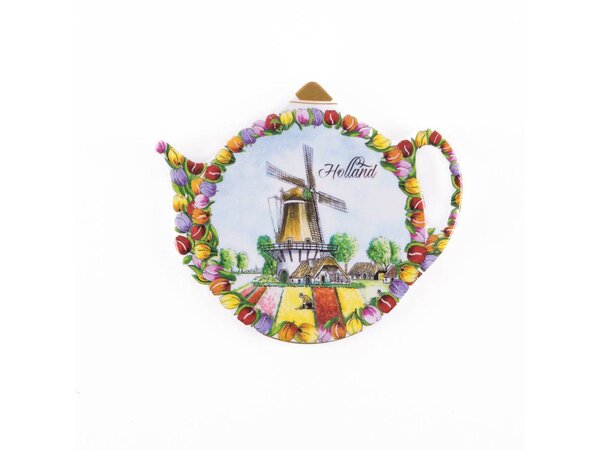 Tea bags holder tulips landscape