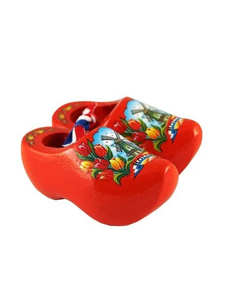 Souvenirs wooden shoes orange 8cm