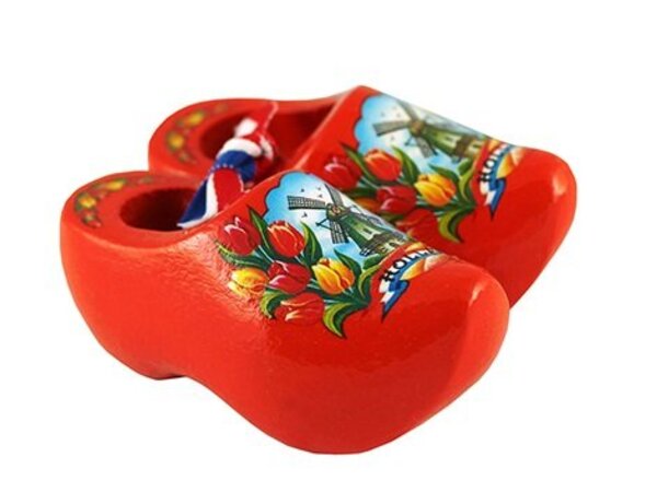 Souvenirs Holzschuhe orange 8cm