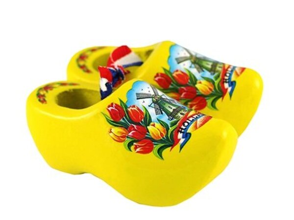 Souvenirs klompjes geel 8cm