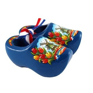 Souvenirs klompjes blauw 8cm
