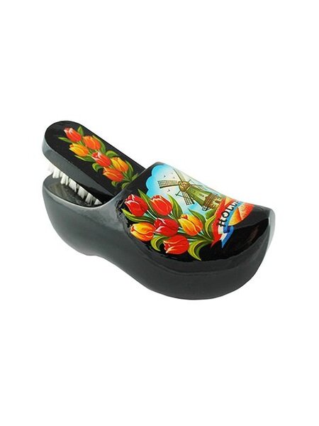 Bürste Souvenir Clog Schwartz mit Mühle