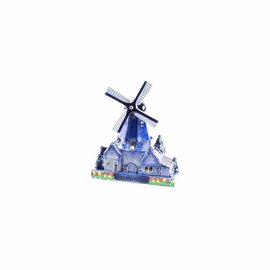 Souvenirs Stelling molen met waxinelicht delftsblauw 14 cm