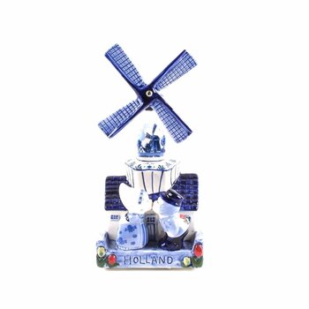 Dutch Music windmill kissing couple delft blue 16 cm