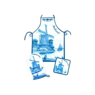 3 delige keukenset in de kleur Delftsblauw