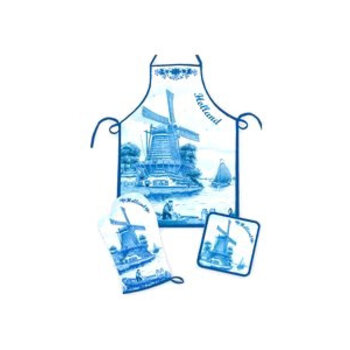 3 delige keukenset in de kleur Delftsblauw