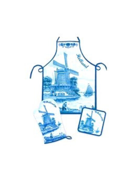 3 delige keukenset in de kleur Delftsblauw