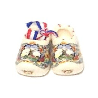 paartje gekleurde souvenirsklompjes  | Originele gekleurde Hollandse klompen verpakt in een paar