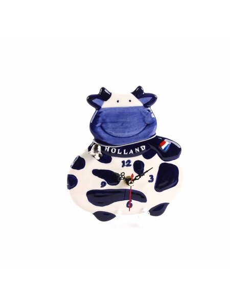 Delft blue clock cow