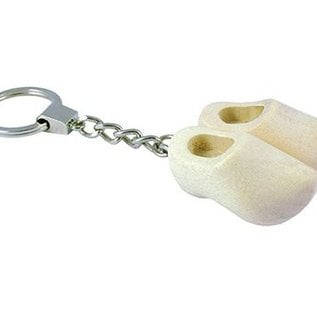 keychain with 2 clogs sanded 4 cm