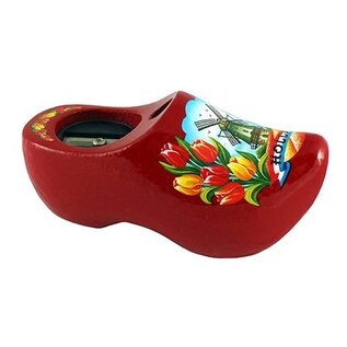 Puntenslijper-klompje Hollandse molen rood (8 cm)