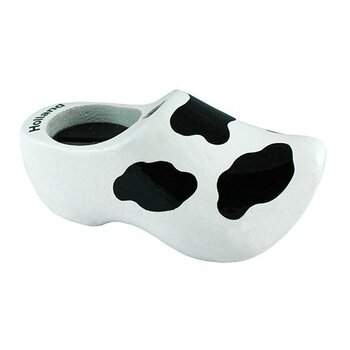 Pencil sharpener clog with cow motif