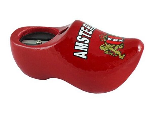 Bleistiftspitzer-Holzschuh Amsterdam rot