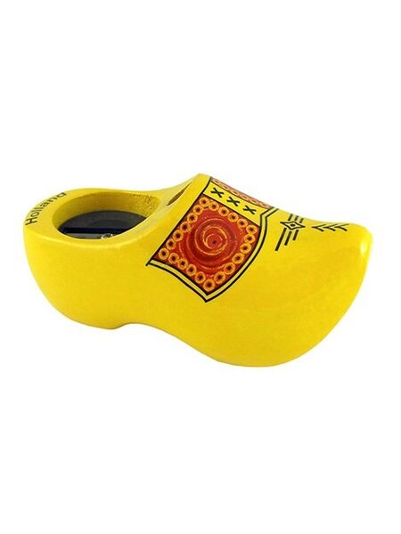 Yellow Clog Pencil Sharpener with Farmer Motif