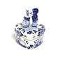 heart-shaped box delft blue kissing couple