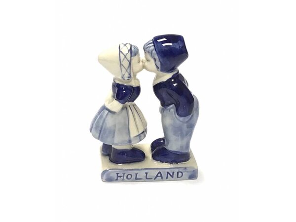 kussend paartje delfts blauw