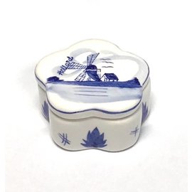 Doosje delft blauw met molendecor