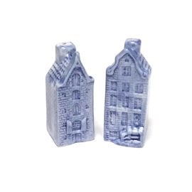 Pfeffer- und Salzsatz von Delfter Blau Häusern