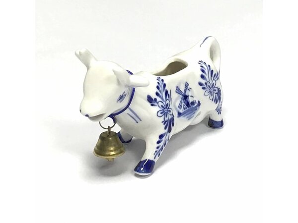 Melkkan koe met belletje delft blauw