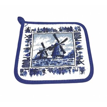 Topflappen Delfter Blau Mühle