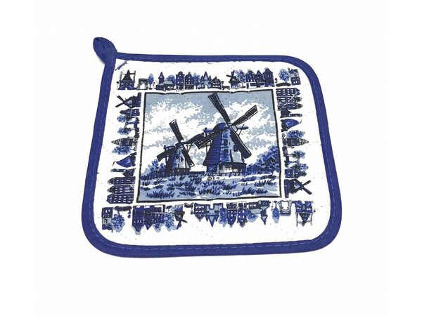 Potholder delft blue mill