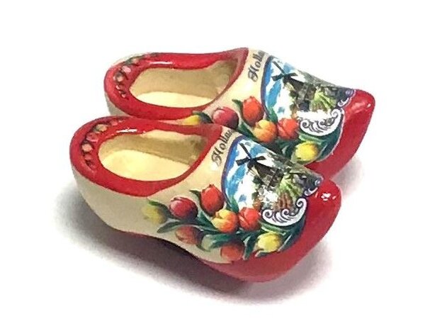 Magnet souvenirsclogs mit rote Sohle