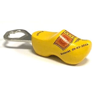 Bottle opener clog with text