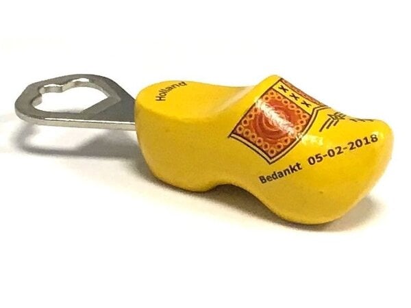Flaschenöffner-Clog mit Text