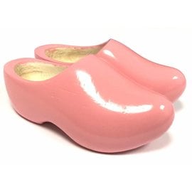 Pink wooden clogs