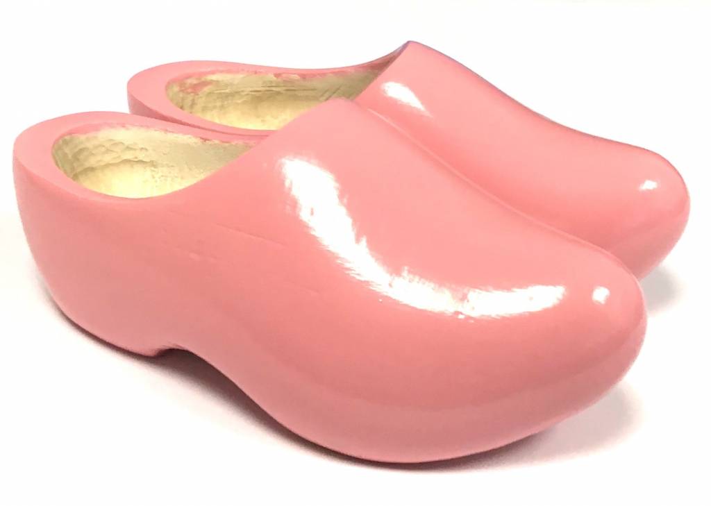 Cheap pink children's wooden shoes 