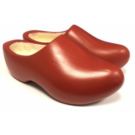 Red children's wooden shoes