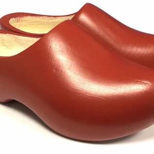 Red children's wooden shoes