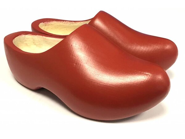 Red wooden shoes