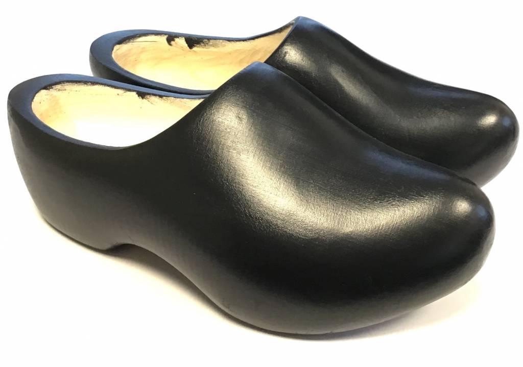 Buy Black wooden shoes in all Black Traditional Wooden