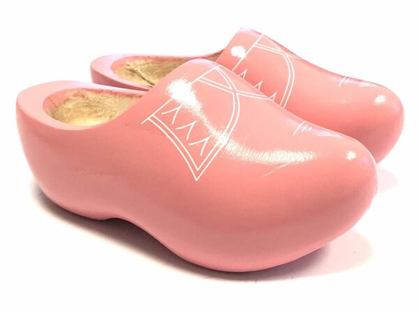 Nijhuis klompenfabriek Pink children's wooden shoes with stripes