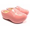  Roze houten klompen met bies