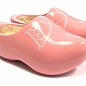 Rosa Holzclogs mit Paspelierung